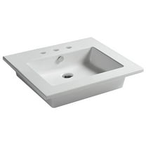 Ws Bath Collections Drop 61.03 Drop 24" Rectangular Ceramic Drop In Or Wall Mounted
