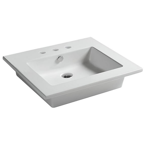 Ws Bath Collections Drop 61.03 Drop 24" Rectangular Ceramic Drop In Or Wall Mounted