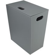 Ws Bath Collections Ecopelle 2462 GR Ecopelle Leather Laundry Basket - Grey
