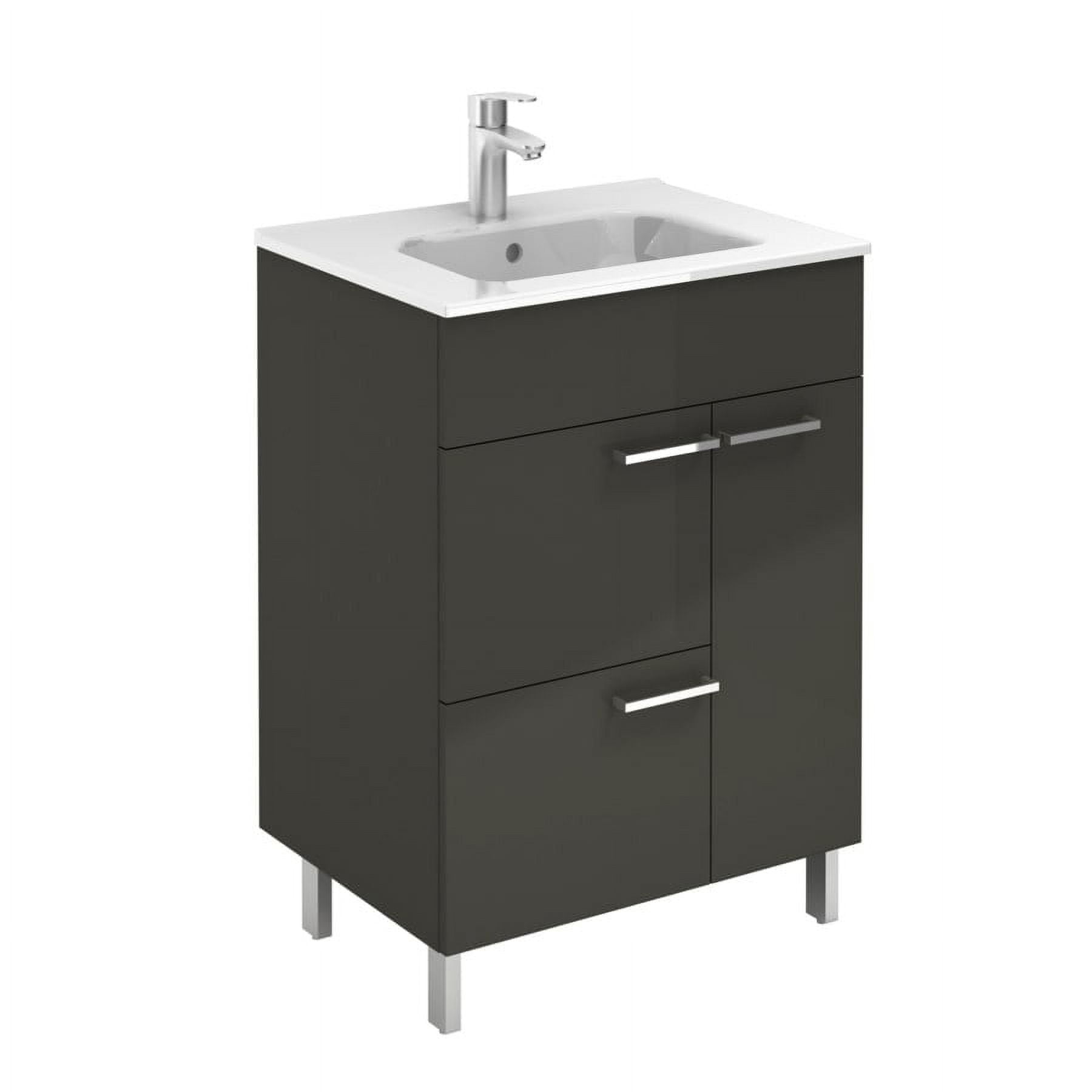 Elegance 24'' Anthracite Single Bathroom Vanity with Ceramic Top