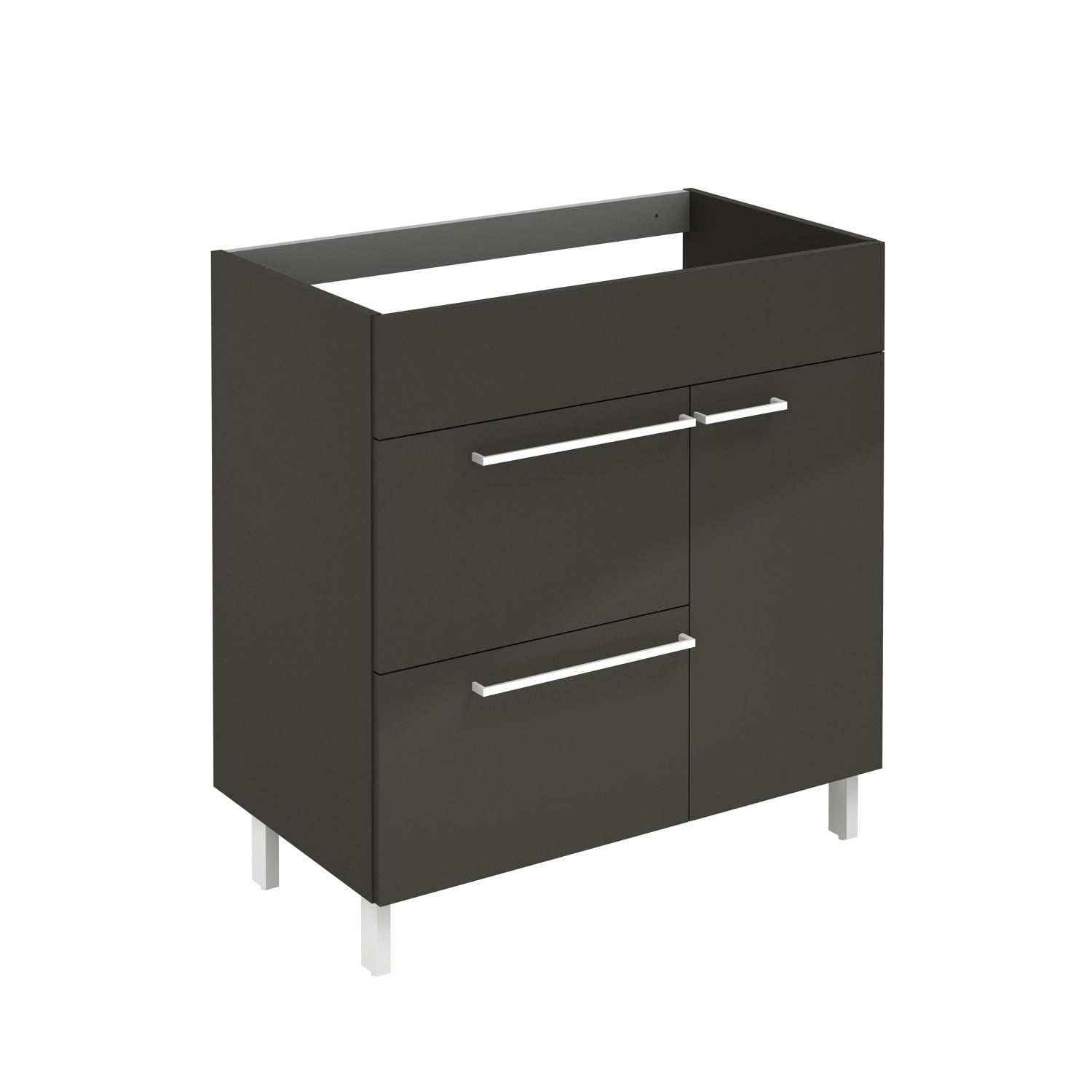 Elegance 18" Gloss Anthracite MDF Freestanding Vanity Cabinet