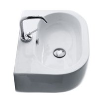 Ws Bath Collections Flo 3141 19-11/16" Ceramic Wall Mounted / Vessel Bathroom Sink - White