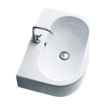 Ws Bath Collections Flo 3142 23-5/8" Ceramic Wall Mounted / Vessel Bathroom Sink - White