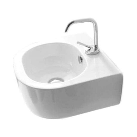 Ws Bath Collections Flo 3149 15-11/16" Ceramic Wall Mounted / Vessel Bathroom Sink - White