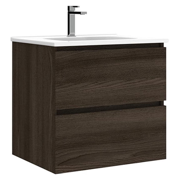 Ws Bath Collections Flora C60.100 WE Flora 24" Wall Mounted Single Basin Vanity Set -