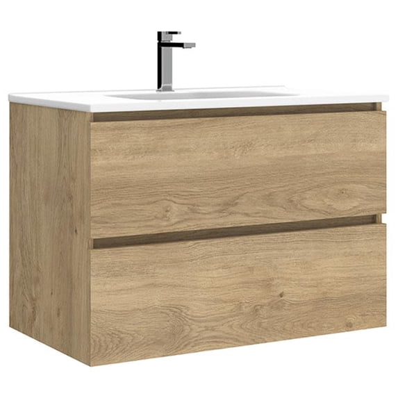 Ws Bath Collections Flora C80.100 NO Flora 32" Wall Mounted Single Basin Vanity Set - Wood