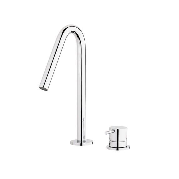 Ws Bath Collections Flow T1.12V Flow 1.5 GPM Vessel Widespread Bathroom Faucet - Chrome