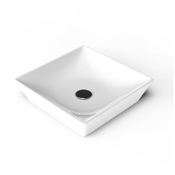 Ws Bath Collections Fly 3040 Fly 16-7/8" Square Ceramic Vessel Bathroom Sink - White
