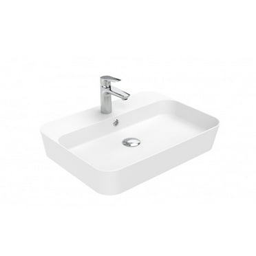 Ws Bath Collections Lago 061 Lago 23-5/8" Rectangular Ceramic Vessel Bathroom Sink - White