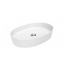 Ws Bath Collections Lago 160 Lago 23-5/8" Oval Ceramic Vessel Bathroom Sink - White