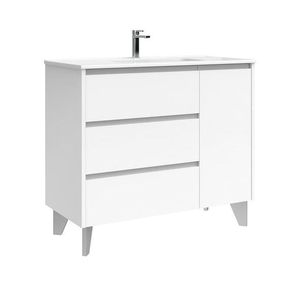 Ws Bath Collections Lila C100 Lila 40" Free Standing Single Basin Vanity Set - White