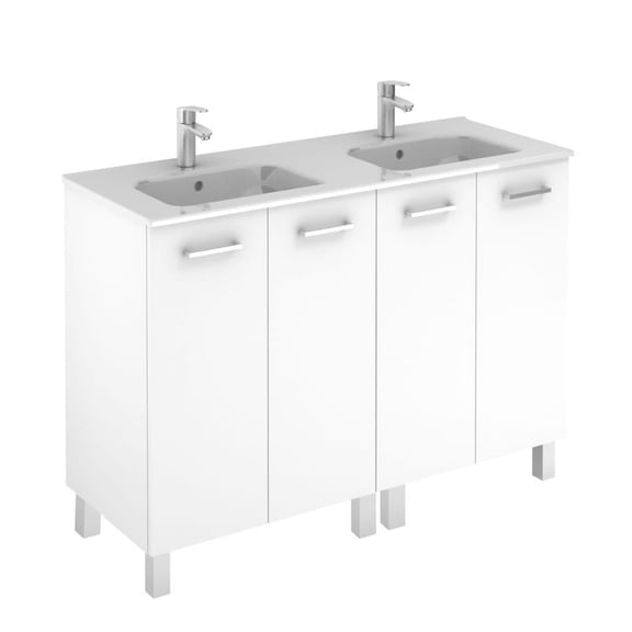 Ws Bath Collections Logic 120 WG Logic Vanities 48" Free Standing Double Basin Vanity Set