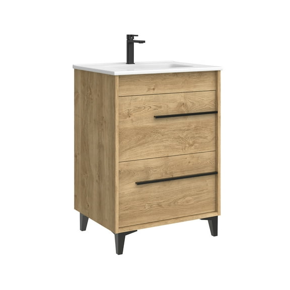 Ws Bath Collections Lotus C60f Lotus 24" Free Standing Single Basin Vanity Set - Wood