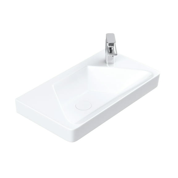 Ws Bath Collections Luxury 49L Luxury 19-5/16" Rectangular Ceramic Drop In Or Wall Mounted