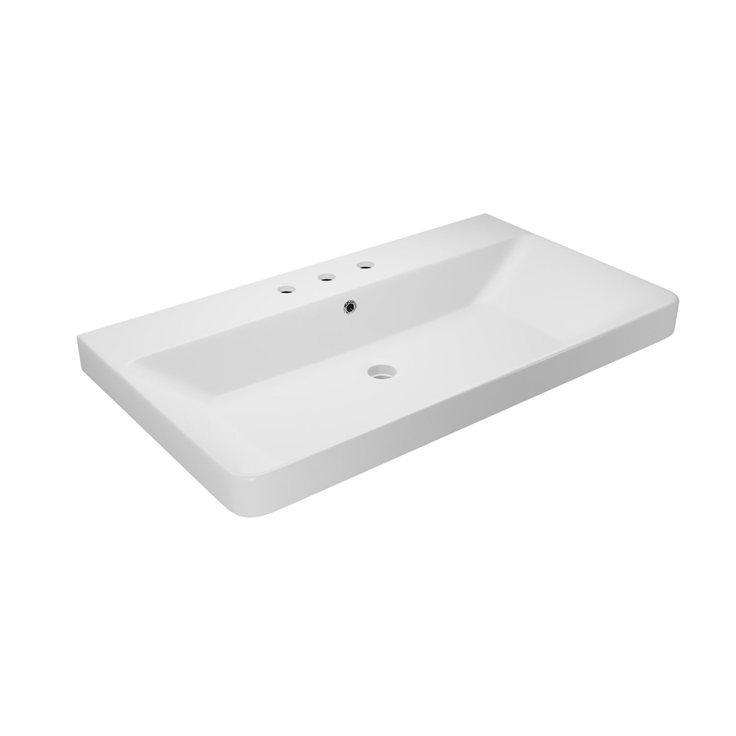 Luxury Matte White Ceramic Wall-Mount Bathroom Sink