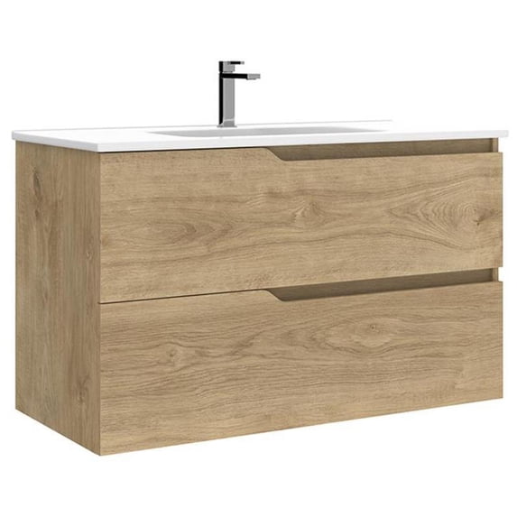 Ws Bath Collections Menta C100.100 NO Menta 40" Wall Mounted Single Basin Vanity Set -
