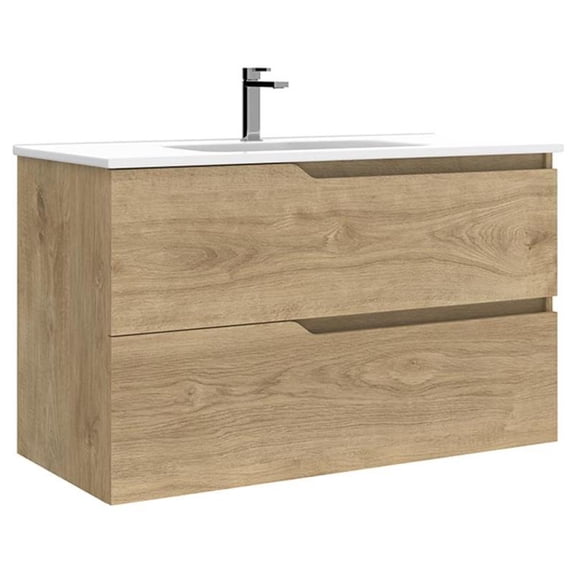 Ws Bath Collections Menta C100 Menta 40" Wall Mounted Single Basin Vanity Set - Wood