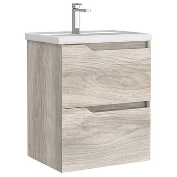 Ws Bath Collections Menta C50.100 GP Menta 20" Wall Mounted Single Basin Vanity Set -