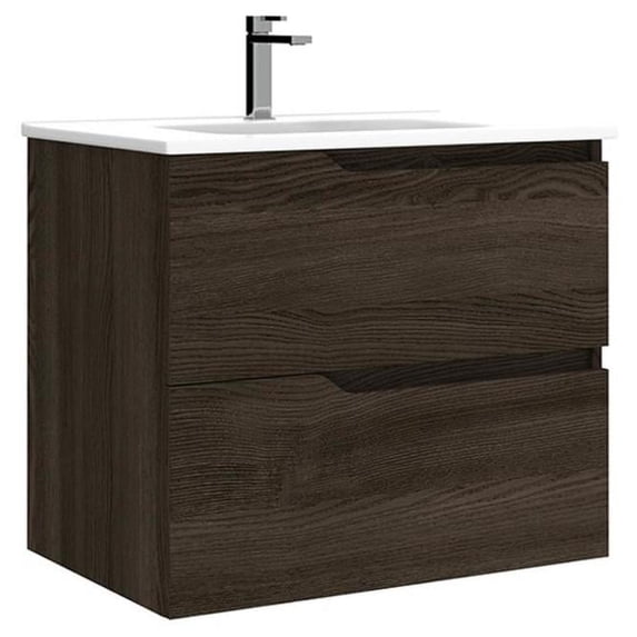 Ws Bath Collections Menta C70.100 WE Menta 30" Wall Mounted Single Basin Vanity Set -
