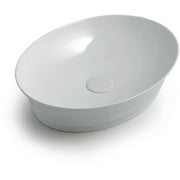Ws Bath Collections Mood Id 50.38 Mood 19-11/16" Oval Ceramic Vessel Bathroom Sink - White