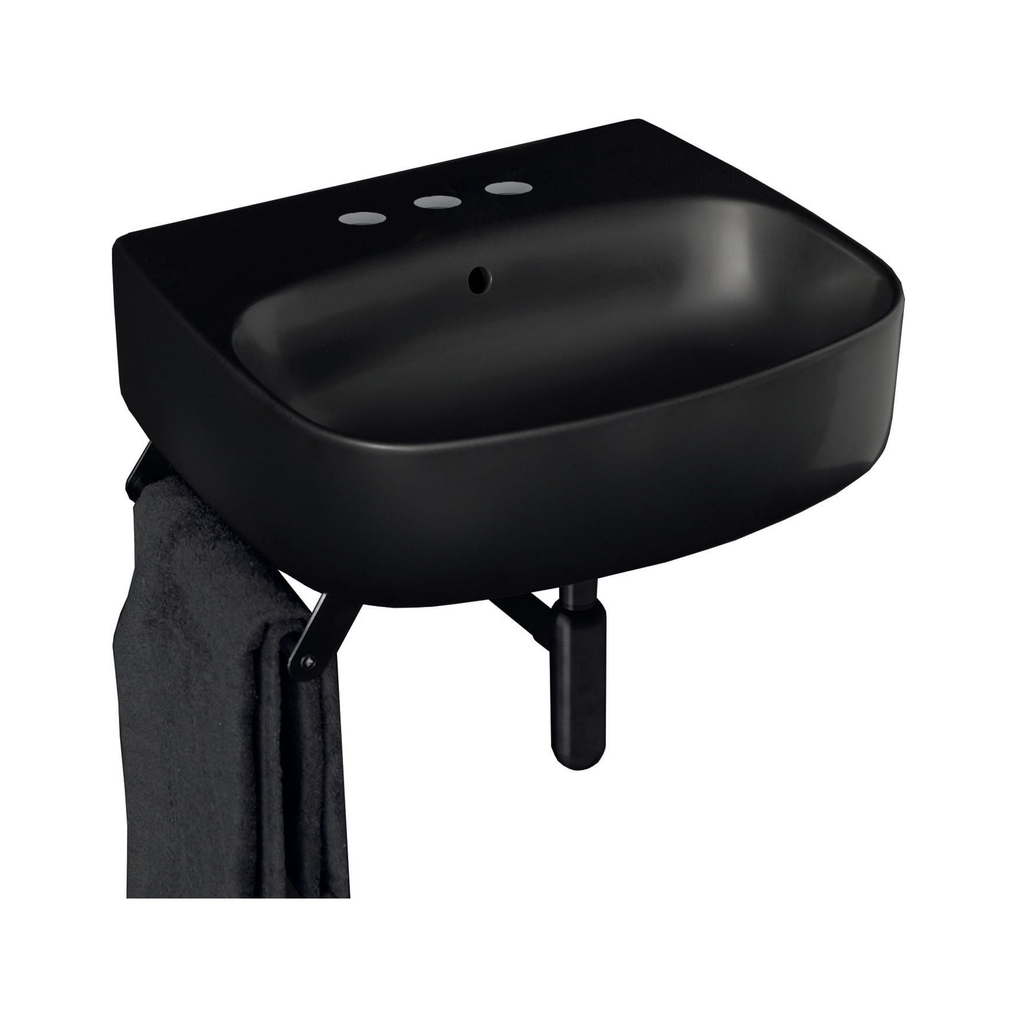 Nolita Matte Black Ceramic Wall-Mount Bathroom Sink