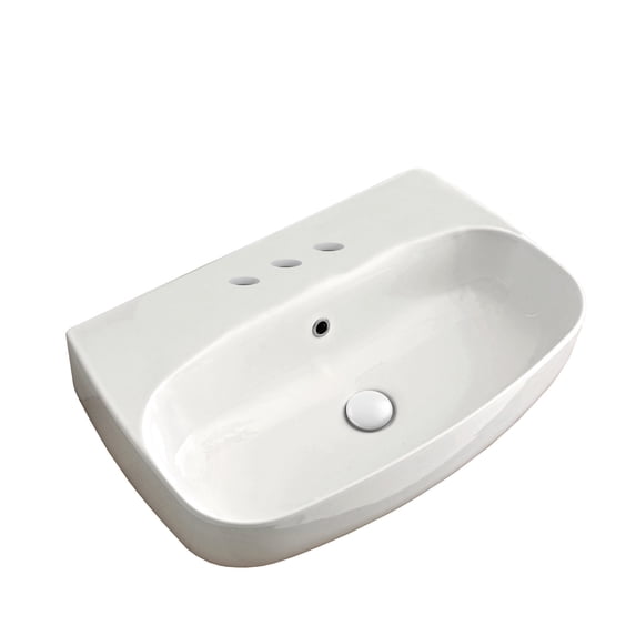 Ws Bath Collections Nolita 5340.03 WG Nolita 19-11/16" Rectangular Ceramic Vessel Or Wall