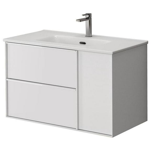 Ws Bath Collections Palma C80 Palma 32" Wall Mounted Single Basin Vanity Set - White