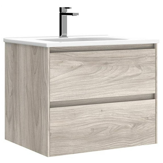 Ws Bath Collections Perla C60.100 GP Perla 24" Wall Mounted Single Basin Vanity Set -