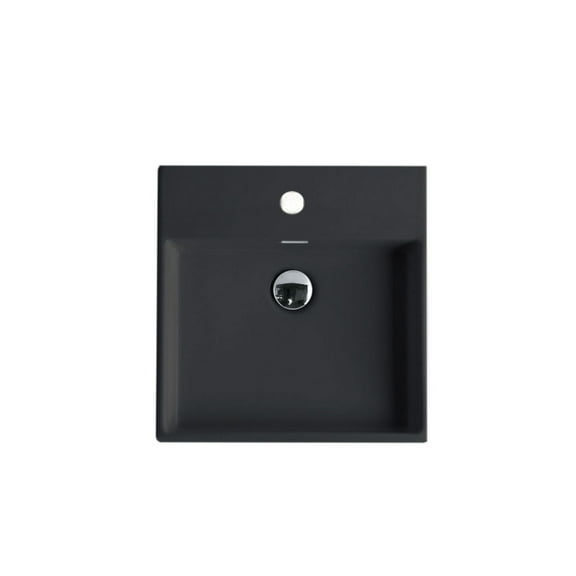 Ws Bath Collections Plain 45W.01 Plain 17-11/16" Square Ceramic Vessel / Wall Mounted