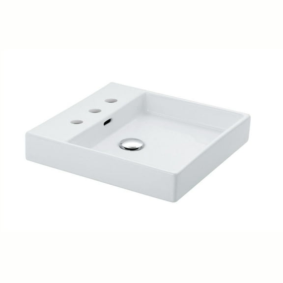 Ws Bath Collections Plain 45W.03 Plain 17-11/16" Square Ceramic Vessel / Wall Mounted