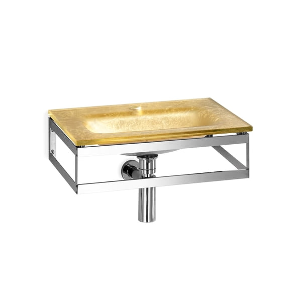 Ws Bath Collections Pocia 665801.29.30 Linea 20-1/10" Wall Mounted Single Basin Glass