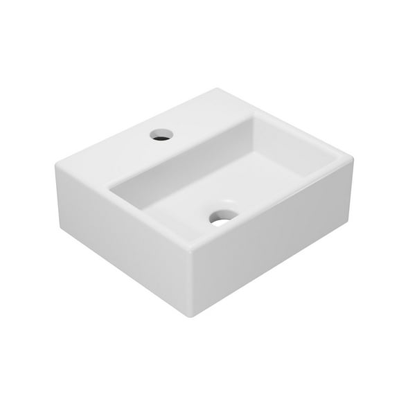 Ws Bath Collections Quattro 30.01 WM Quattro 13" Rectangular Ceramic Vessel Or Wall