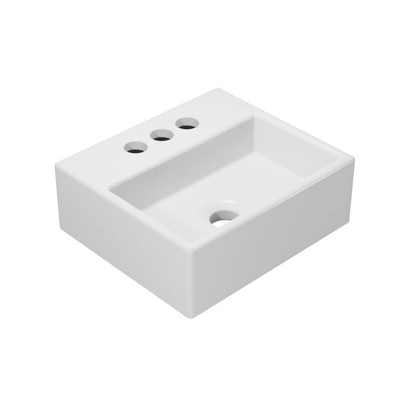 Ws Bath Collections Quattro 30.03 Quattro 13" Rectangular Ceramic Vessel Or Wall Mounted