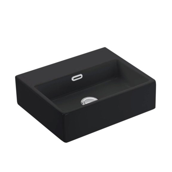Ws Bath Collections Quattro 40.00 BG Quattro 16-7/8" Rectangular Ceramic Vessel Or Wall