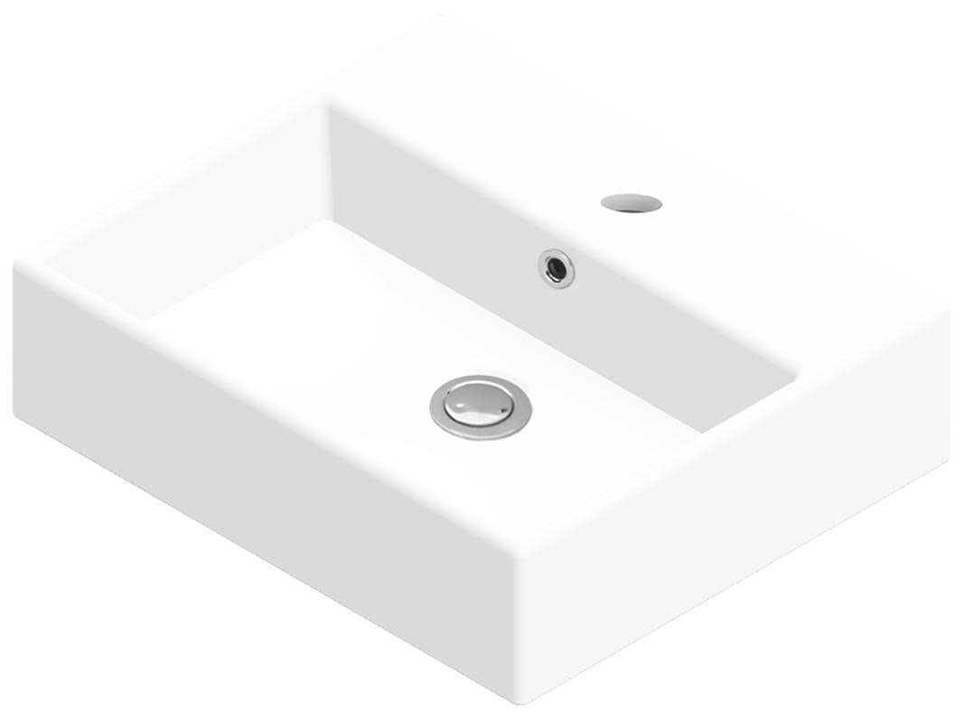 Quattro 16.5'' Matte White Ceramic Rectangular Bathroom Sink with Overflow