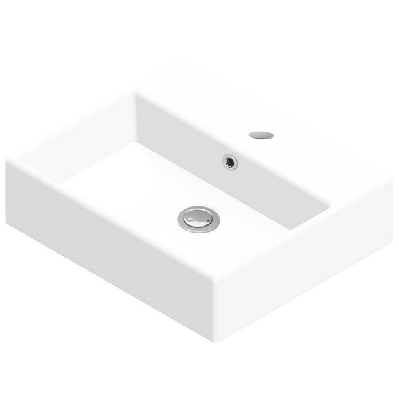 Ws Bath Collections Quattro 50.01 WM Quattro 19-1/2" Rectangular Ceramic Vessel Or Wall