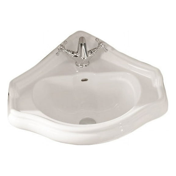 Ws Bath Collections Retro 1032 Retro 16-1/8" Ceramic Wall Mounted Corner Bathroom Sink -