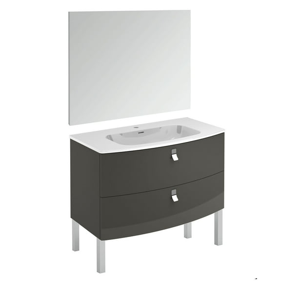 Ws Bath Collections Rondo 100F Pack 1 AN Rondo 40" Free Standing Single Basin Vanity Set -