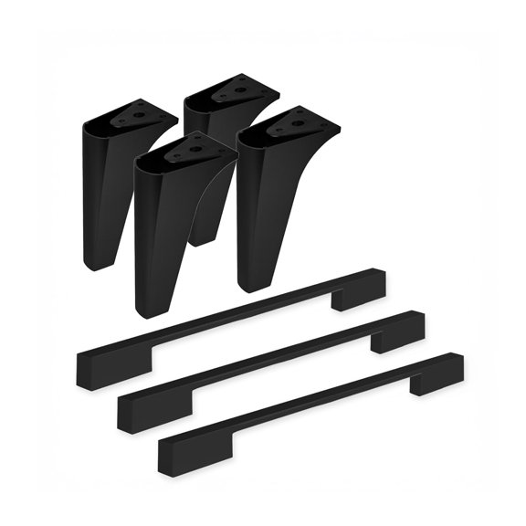 Ws Bath Collections Rose LHS BM Rose Vanity Leg And Handle Set - Black