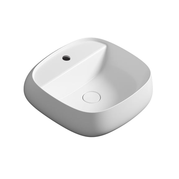 Ws Bath Collections Seed 45.45.01 WG Seed 17-7/8" Square Ceramic Vessel / Wall Mounted