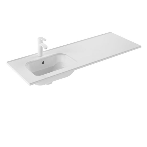 Ws Bath Collections Slim 120L Slim 47-3/16" Rectangular Ceramic Drop In Bathroom Sink -