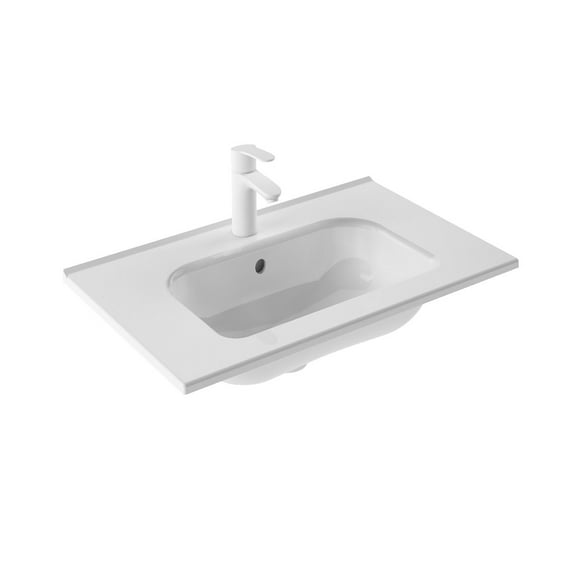 Ws Bath Collections Slim 70 Slim 27-13/16" Rectangular Ceramic Drop In Bathroom Sink -