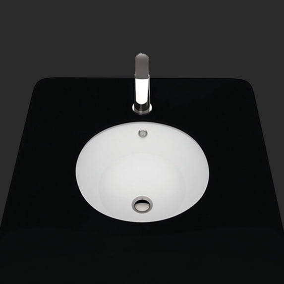 Ws Bath Collections Under MA 037 Under 17-5/16" Round Ceramic Undermount Bathroom Sink -