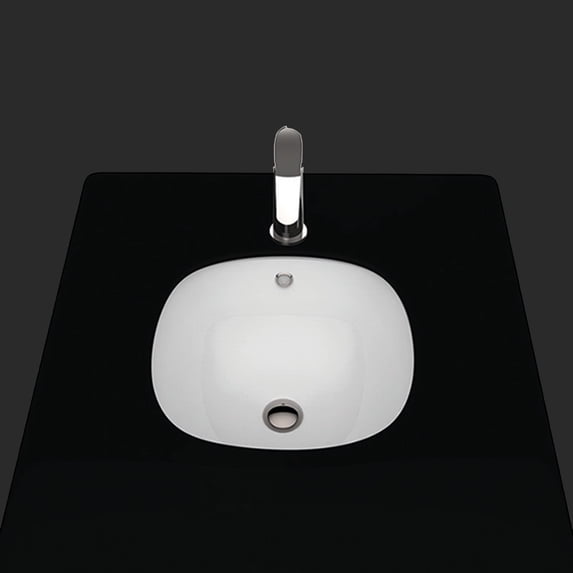 Ws Bath Collections Under SO 037 Under 17-5/16" Round Ceramic Undermount Bathroom Sink -