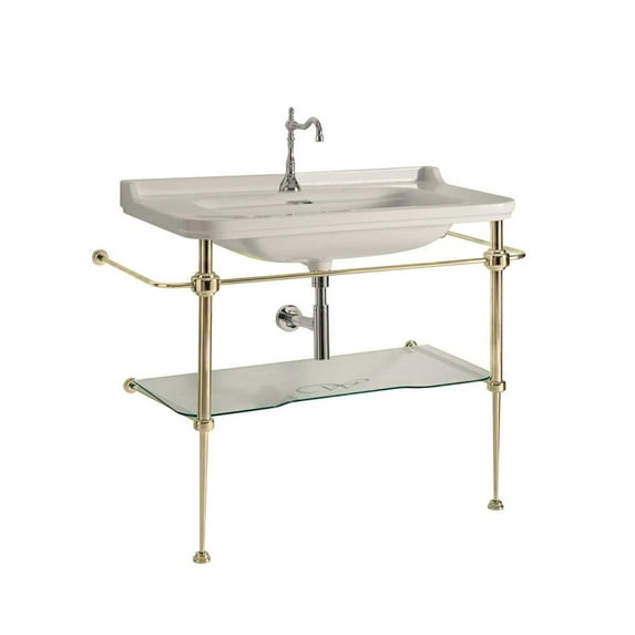 Ws Bath Collections Waldorf 4142K2.01+9196K2 Waldorf 39-3/8" Rectangular Brass And Ceramic