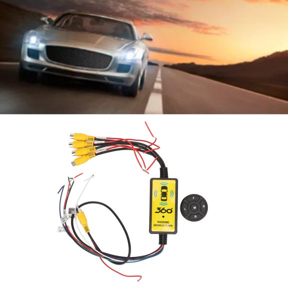 Wscoficey Backup Camera Video Switcher Video Switcher, 4 Input 1 Output 4 Way Backup Camera Video Switcher for Trucks
