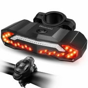 Wsdcam 5-in-1 Bicycles Tail Light Alarm Rechargeable for Night Ride with Turn Signals Brake Light and Remote Control