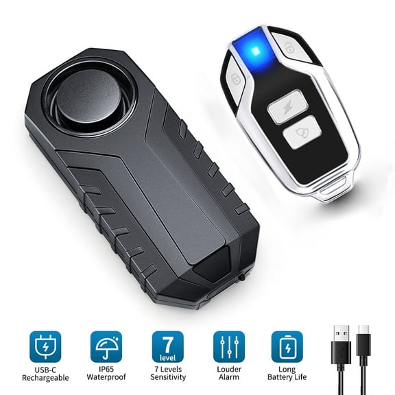 Wsdcam Cycling Bike Alarm with Remote Control Bicycle Rechargeable Anti Theft Bike Alarm Bicycle Accessories 700mAh