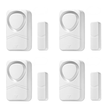 Wsdcam Door and Window Alarms for Home Security, 110dB Magnetic Sensor Alarm, Pool Door Alarm for Kids Safety, 4-in-1 Mode Small Wireless Door Alarms 4Pack
