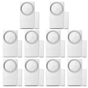 Wsdcam Door and Window Alarm Wireless Home Security Alarm System Magnetic Alarm Sensor 110dB 4-in-1 Alarms 10 Pack